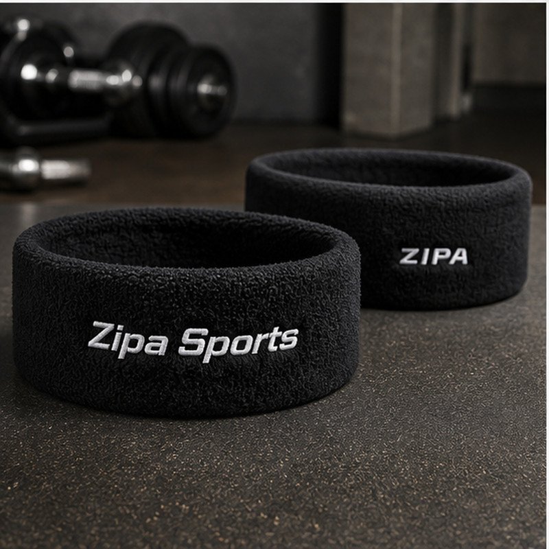 Custom terry towelling sweatband manufactured by ZipaSports
