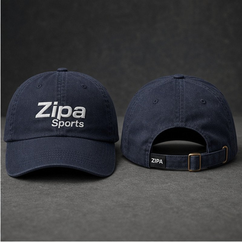 Custom unstructured dad hat manufactured by ZipaSports