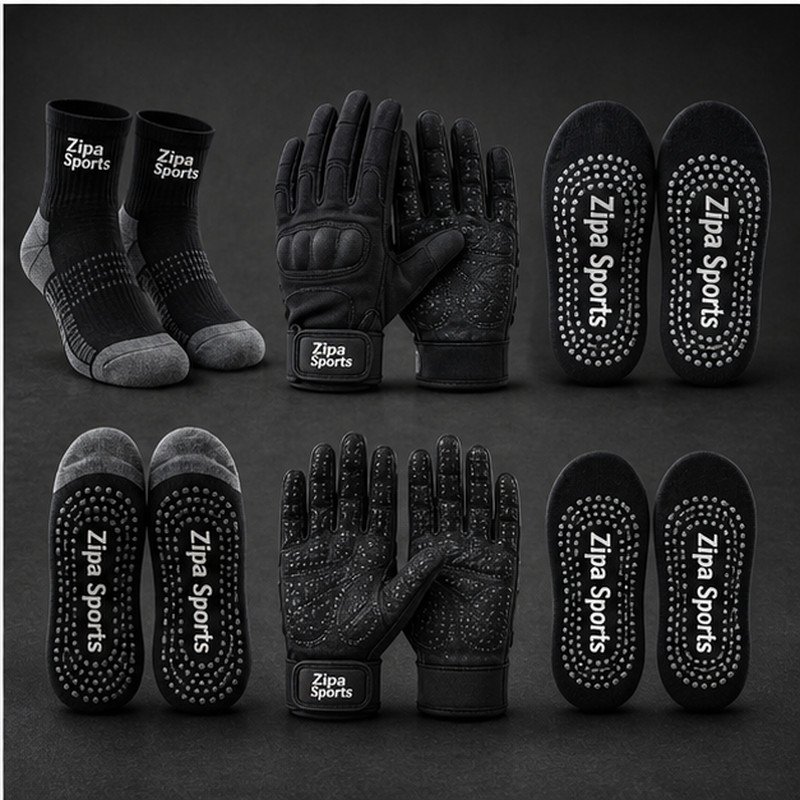 Custom anti-slip grip socks with silicone pods and club branding manufactured by ZipaSports