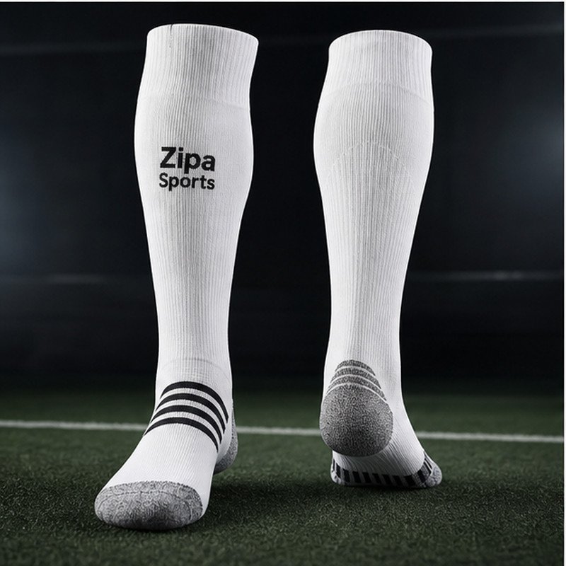 Custom knee-high football socks manufactured by ZipaSports
