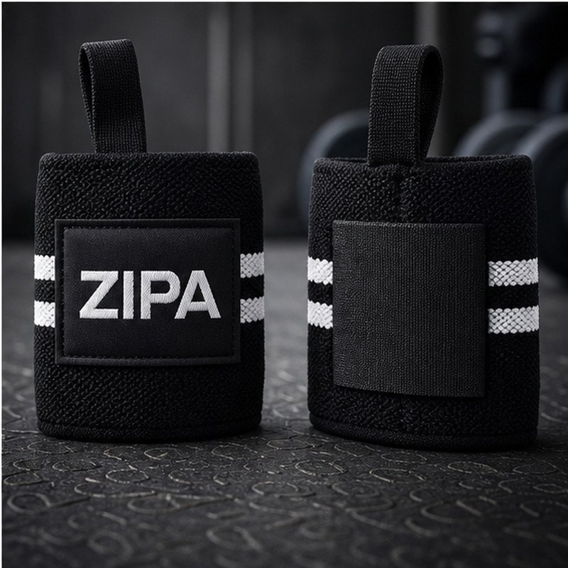 Custom weightlifting wrist wraps manufactured by ZipaSports
