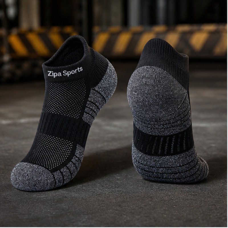 Custom low-cut ankle socks manufactured by ZipaSports