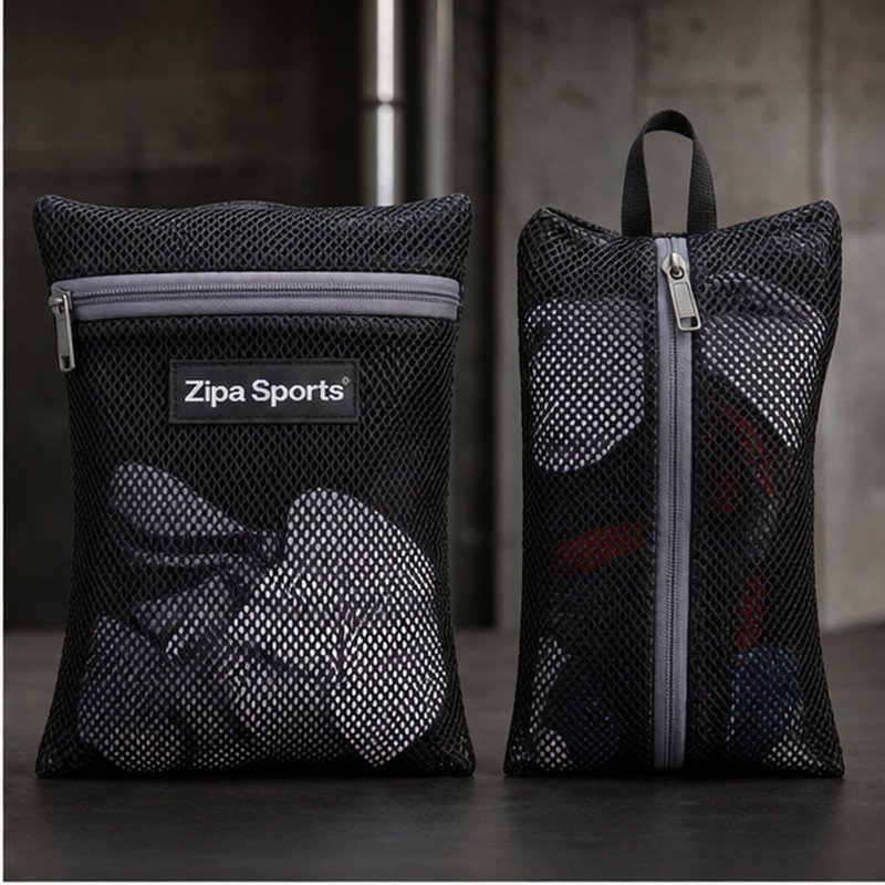 Custom numbered mesh laundry wash bag for team kit manufactured by ZipaSports