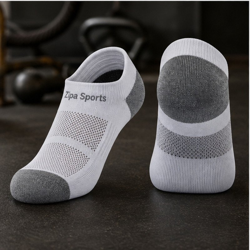 Custom no-show trainer socks manufactured by ZipaSports