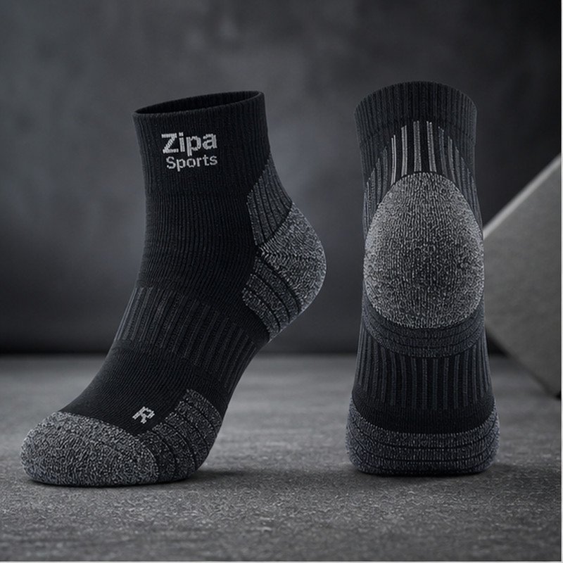 Custom quarter-length sports socks manufactured by ZipaSports