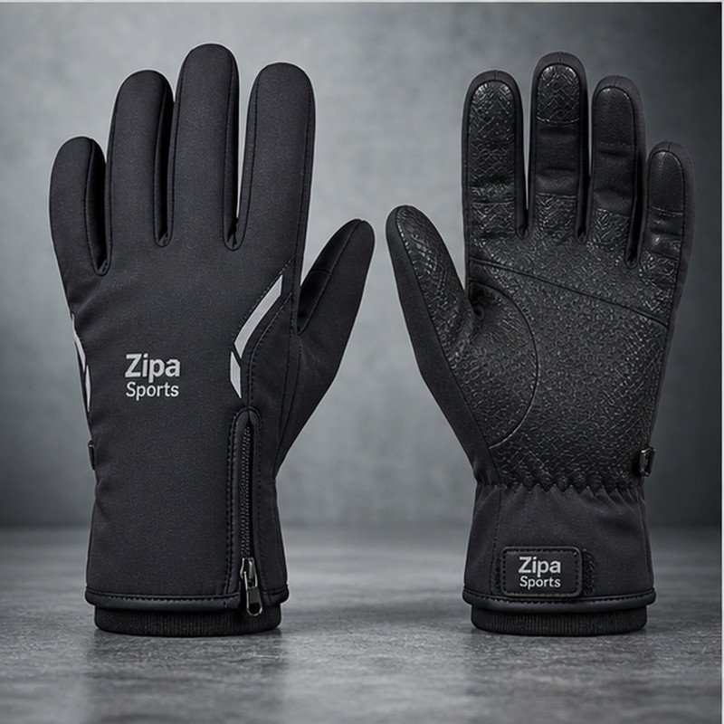 Custom thermal running gloves manufactured by ZipaSports