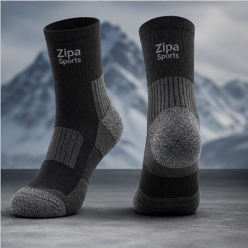 Custom thermal winter socks manufactured by ZipaSports
