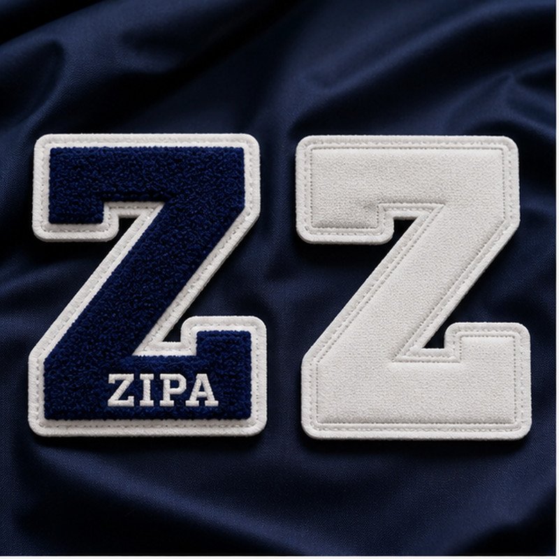 Custom chenille varsity letter patch manufactured by ZipaSports