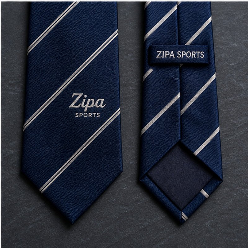 Custom embroidered club necktie manufactured by ZipaSports