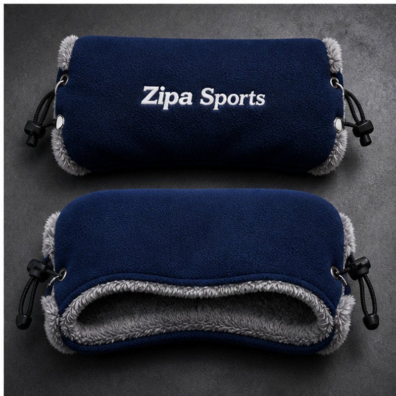 Custom pitchside handwarmer muff manufactured by ZipaSports