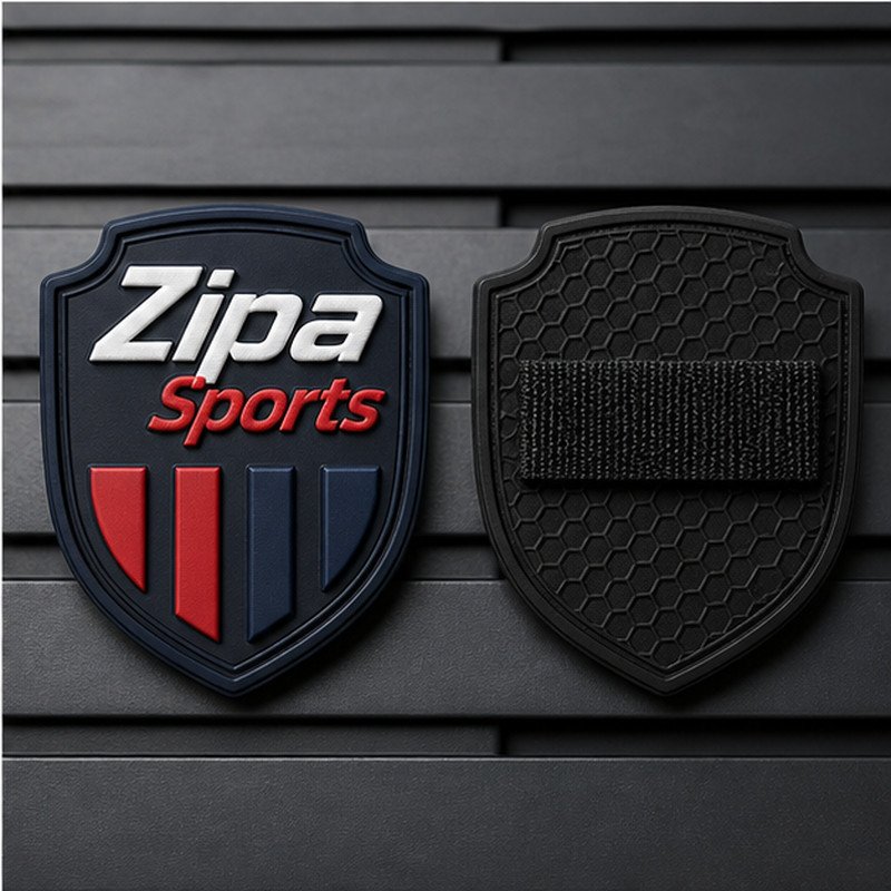 Custom rubber PVC patch manufactured by ZipaSports