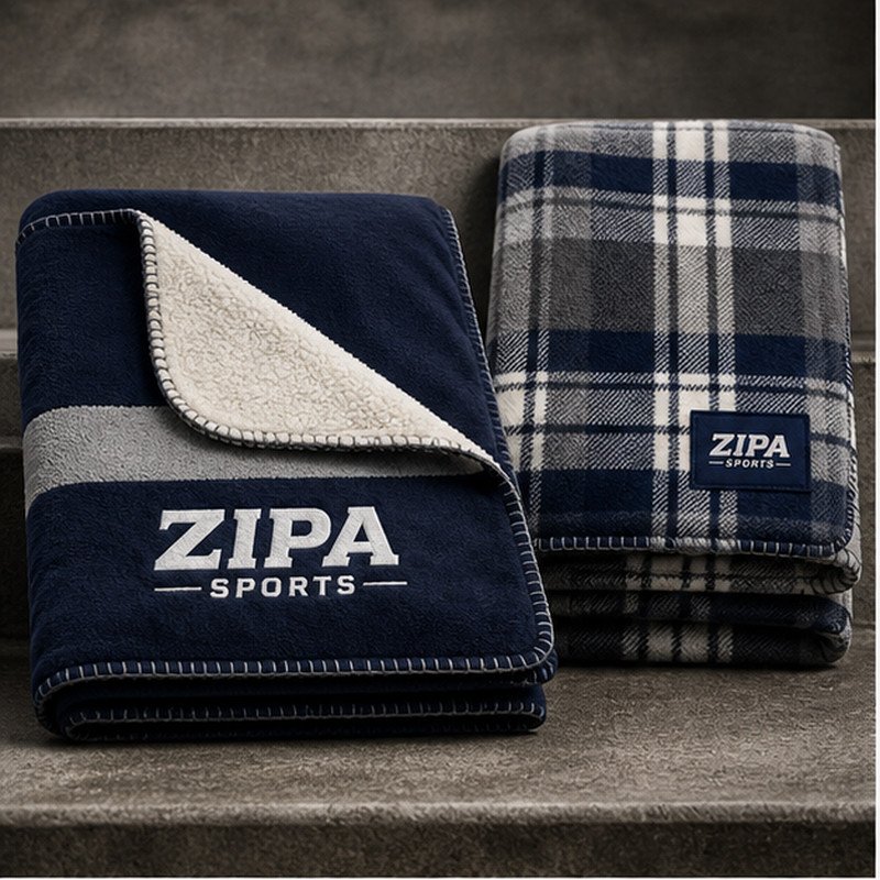 Custom stadium fleece blanket manufactured by ZipaSports