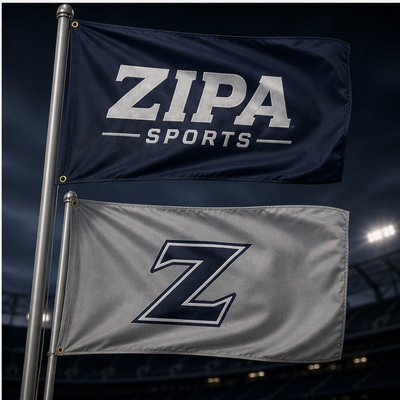 Custom team flag and banner manufactured by ZipaSports