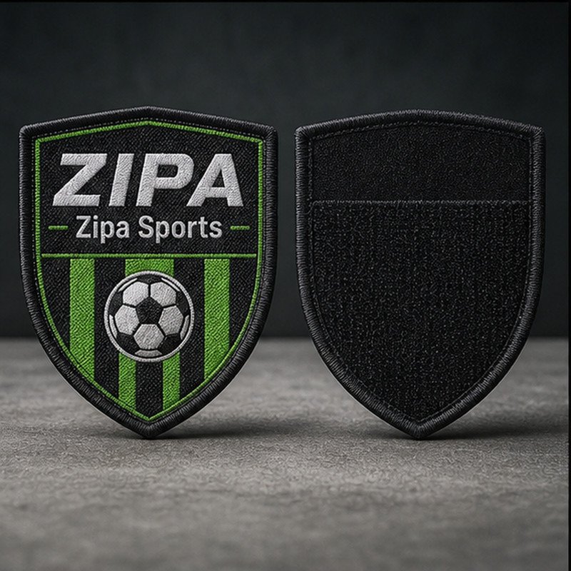 Custom woven club badge manufactured by ZipaSports