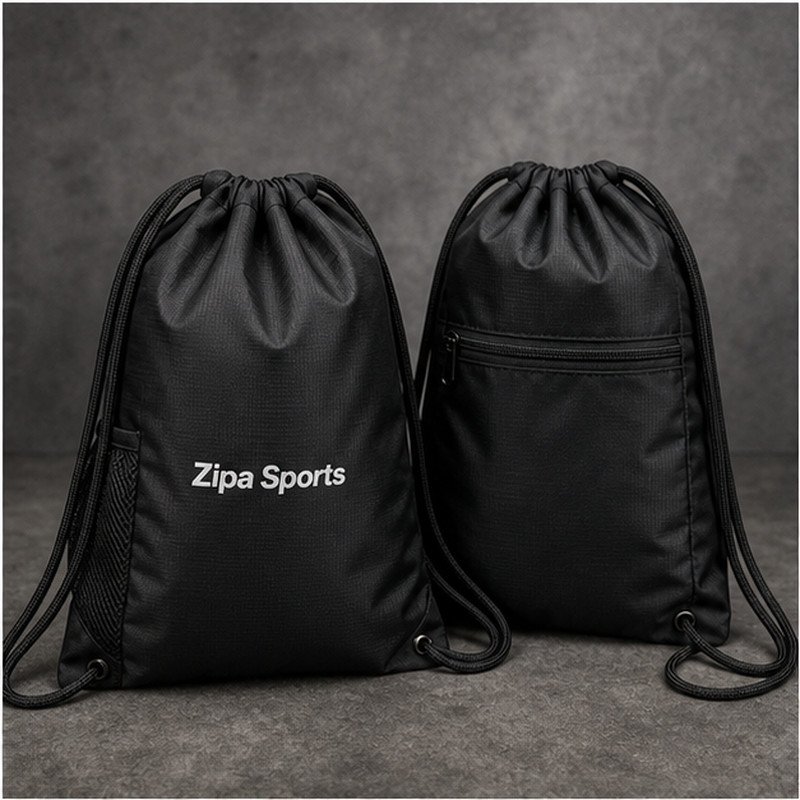 Custom sublimated drawstring gymsack with reinforced corners manufactured by ZipaSports