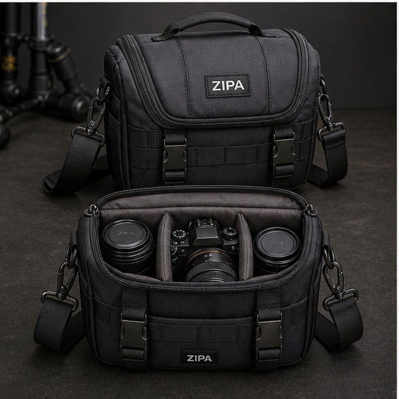 Custom padded camera bag manufactured by ZipaSports