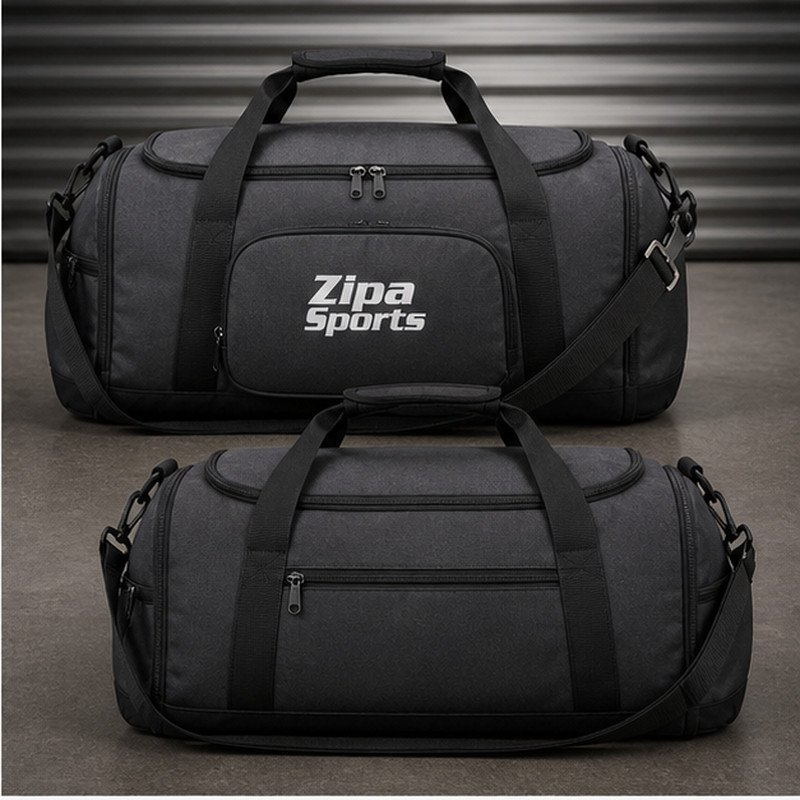 Custom weekend travel duffle manufactured by ZipaSports