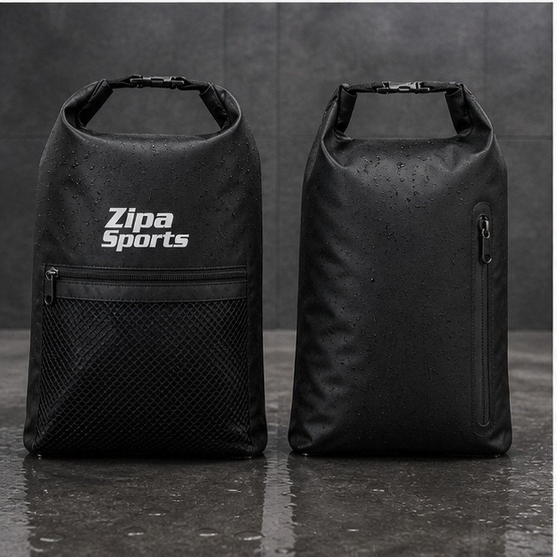 Custom wet and dry swim bag manufactured by ZipaSports