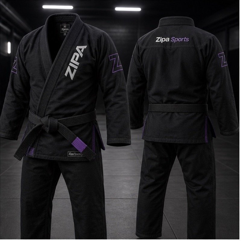 Custom ultralight travel BJJ gi manufactured by ZipaSports