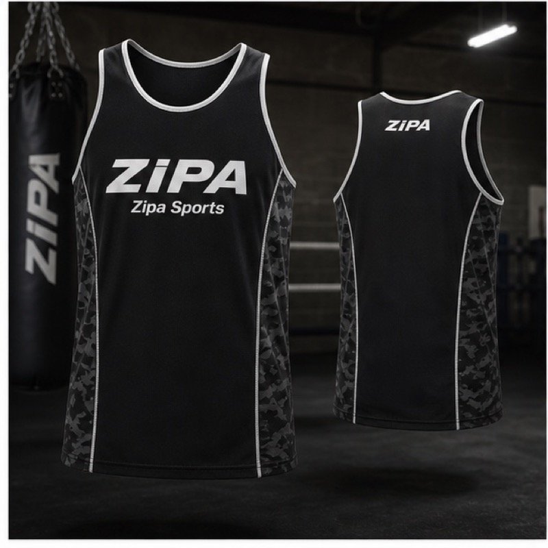 Custom boxing gym tank top manufactured by ZipaSports