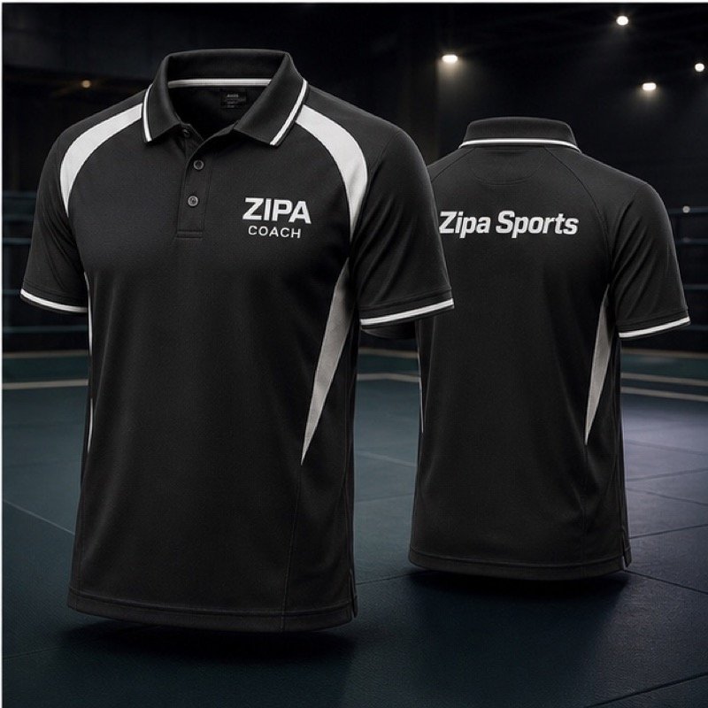 Custom judo coach polo shirt manufactured by ZipaSports
