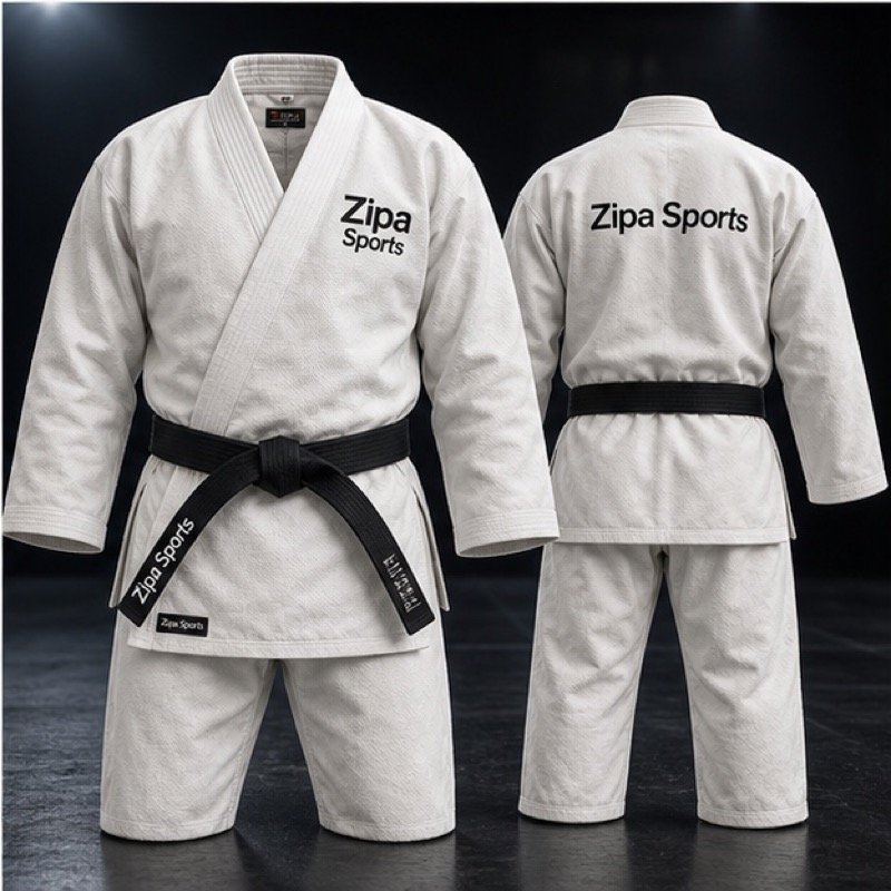 Custom heavyweight canvas karate gi manufactured by ZipaSports