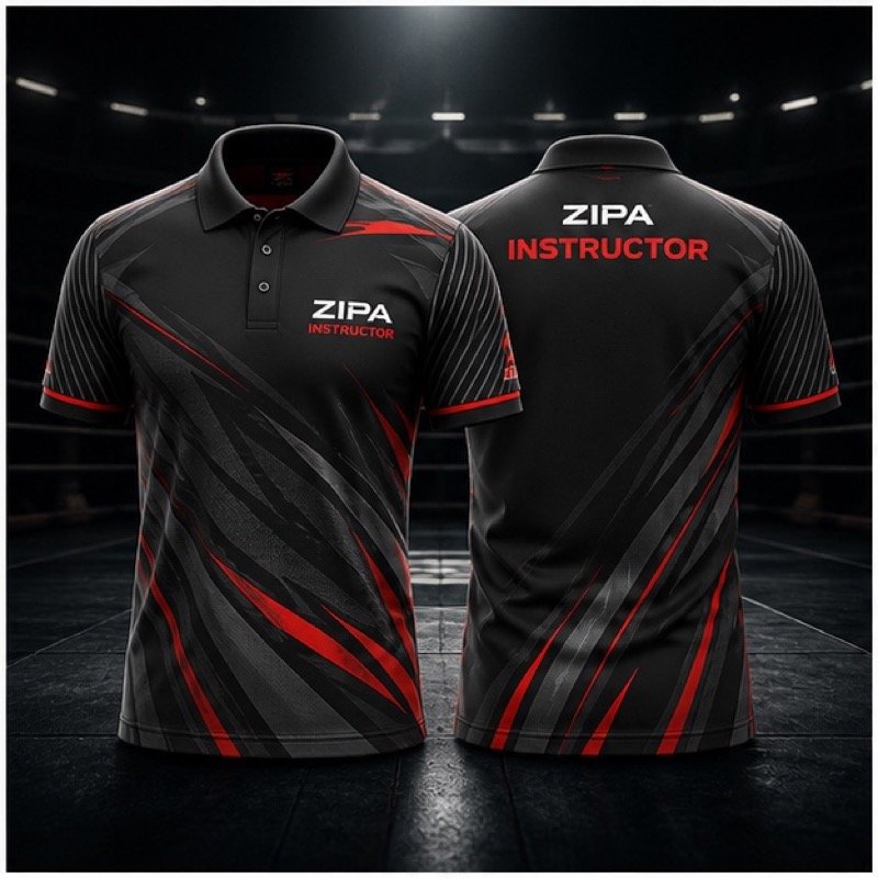 Custom karate instructor polo shirt manufactured by ZipaSports