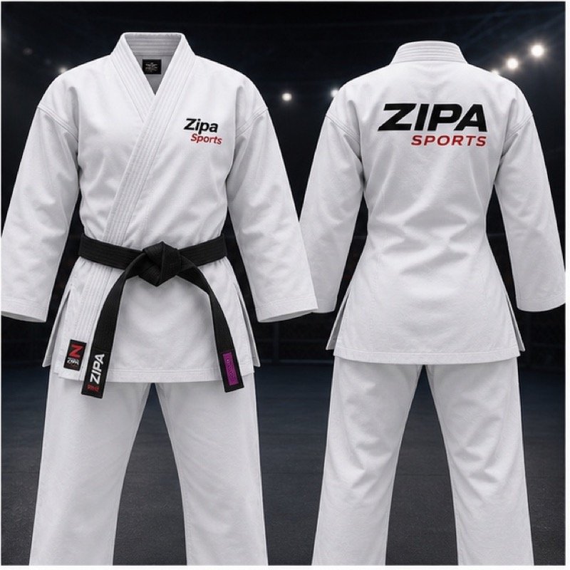 Custom women's karate gi manufactured by ZipaSports