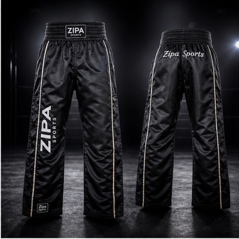 Custom full-contact kickboxing trousers manufactured by ZipaSports