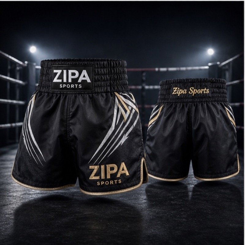 Custom junior kickboxing shorts manufactured by ZipaSports