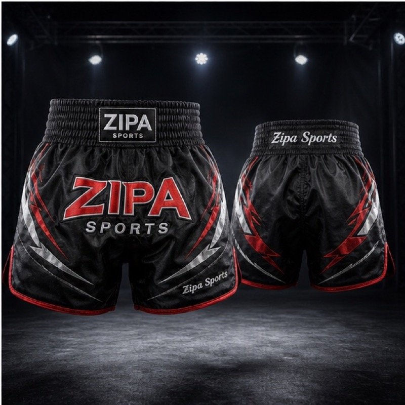 Custom K-1 style kickboxing fight shorts manufactured by ZipaSports