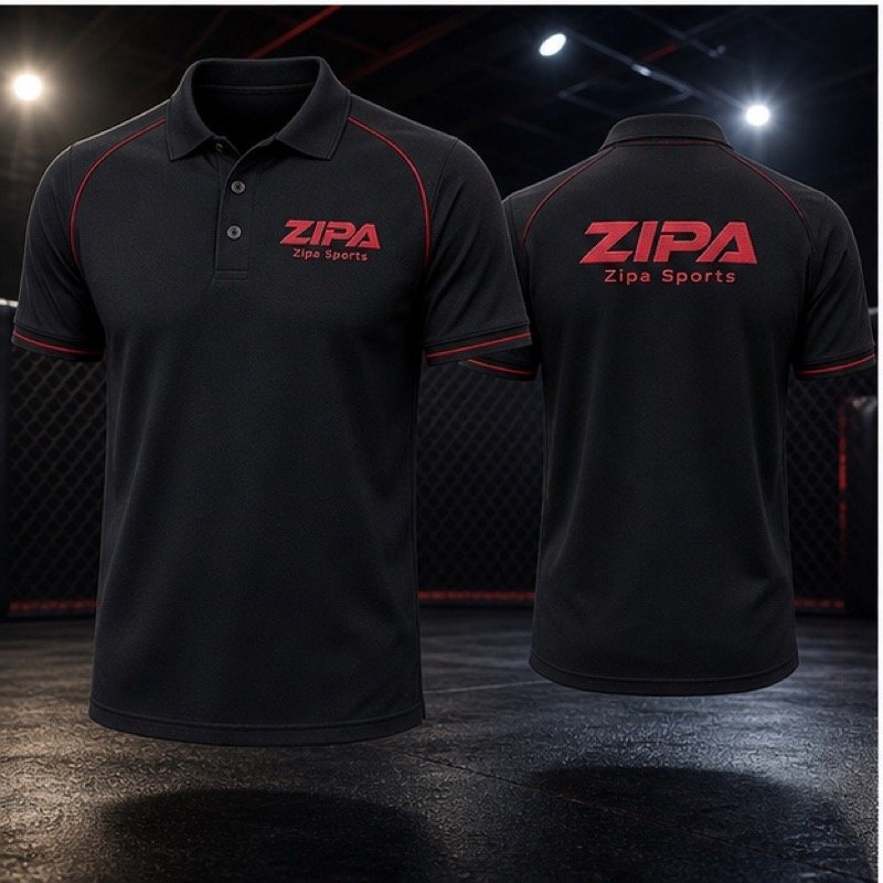 Custom kickboxing instructor polo shirt manufactured by ZipaSports