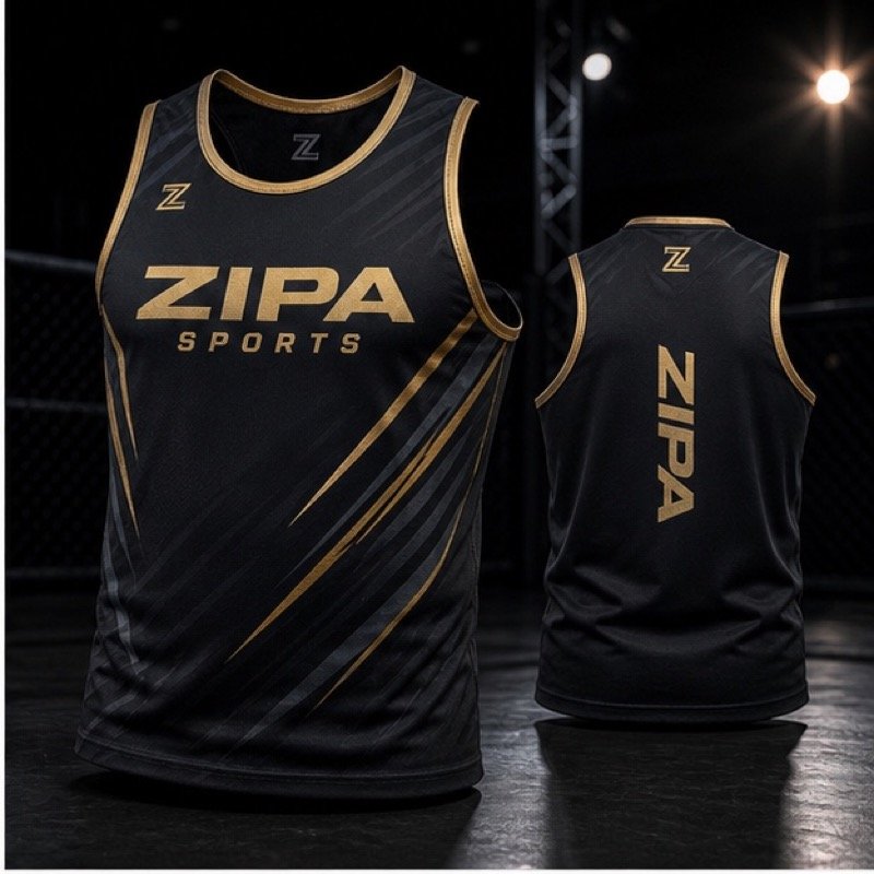 Custom kickboxing sleeveless training vest manufactured by ZipaSports