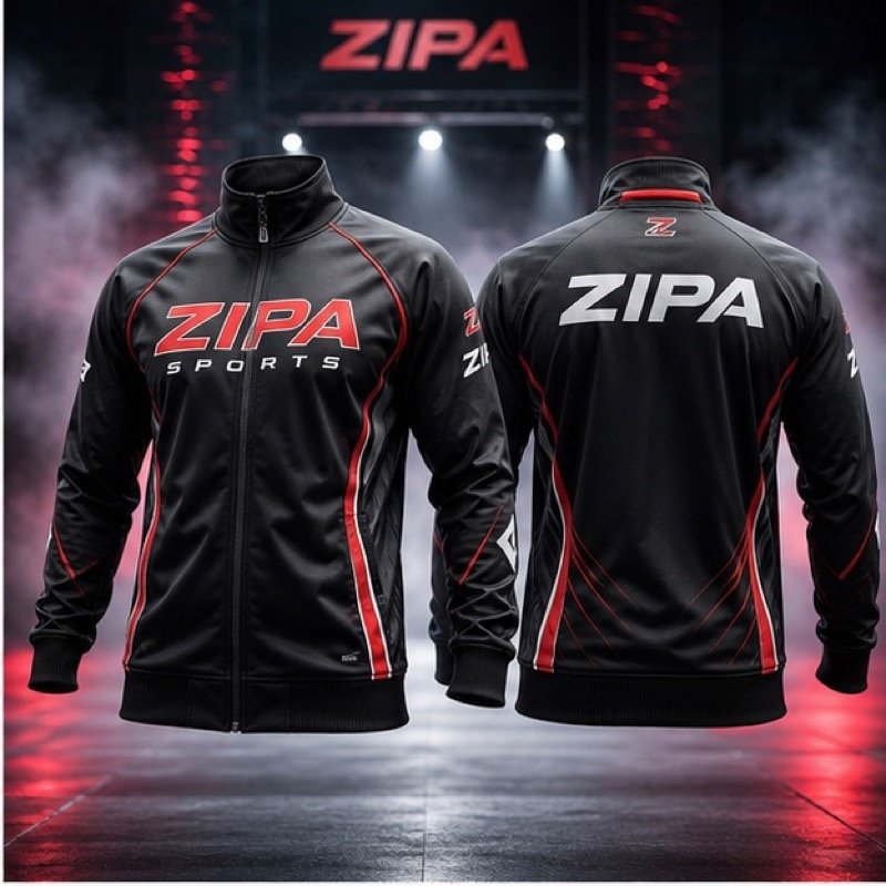 Custom sublimated kickboxing walkout jacket with ribbed trims by ZipaSports