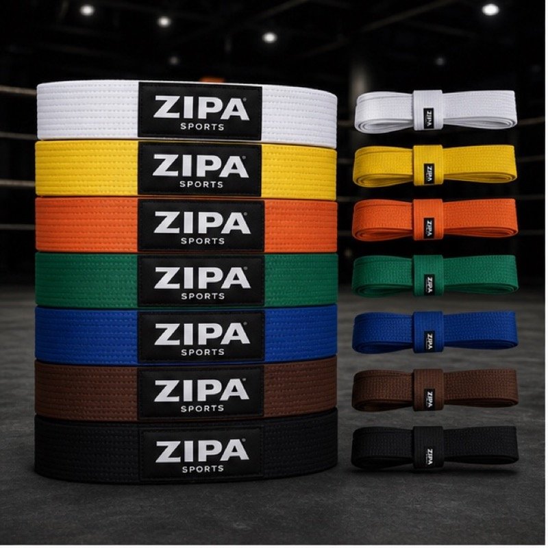 Custom krav maga grading belt manufactured by ZipaSports