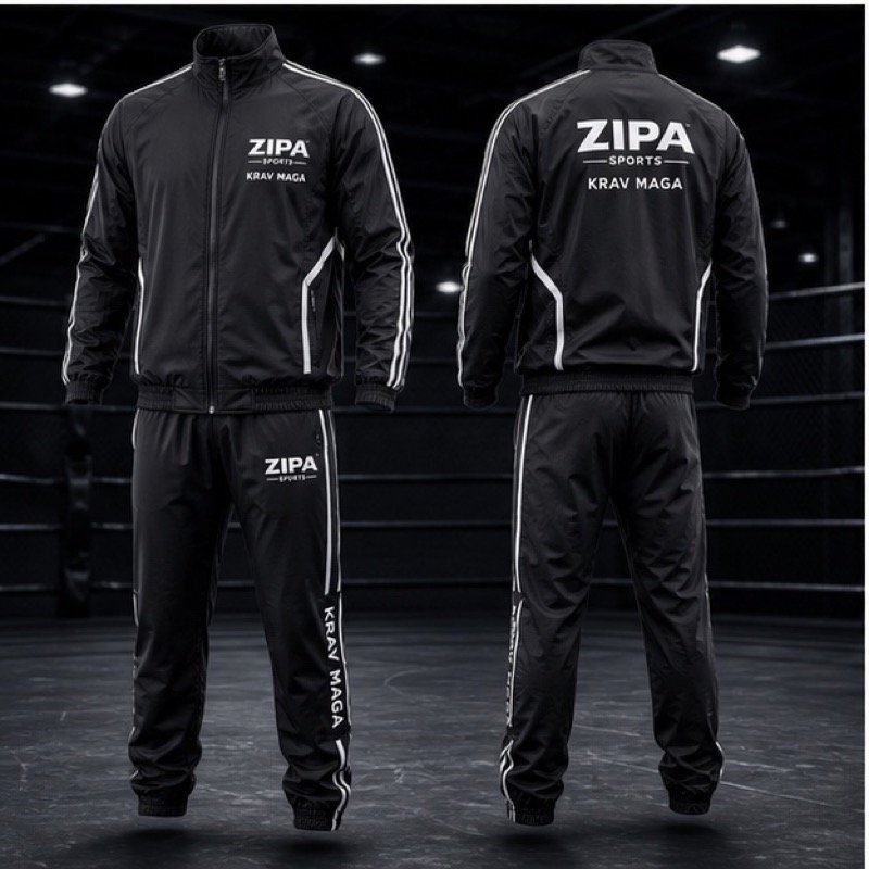 Custom krav maga team tracksuit manufactured by ZipaSports