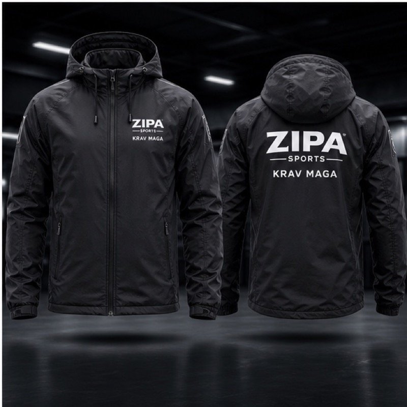 Custom krav maga training shell jacket manufactured by ZipaSports