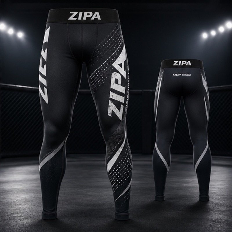 Custom krav maga training compression leggings manufactured by ZipaSports