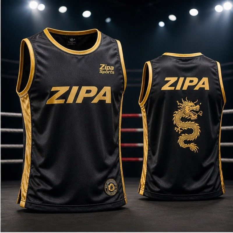Custom sanda competition vest manufactured by ZipaSports