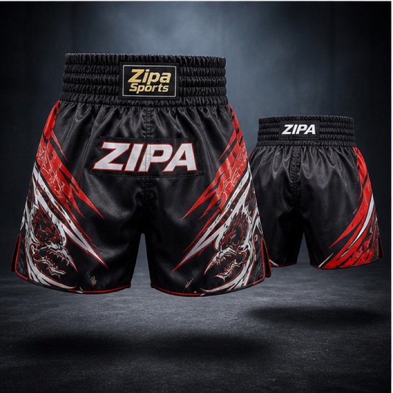 Custom sanda fight shorts manufactured by ZipaSports