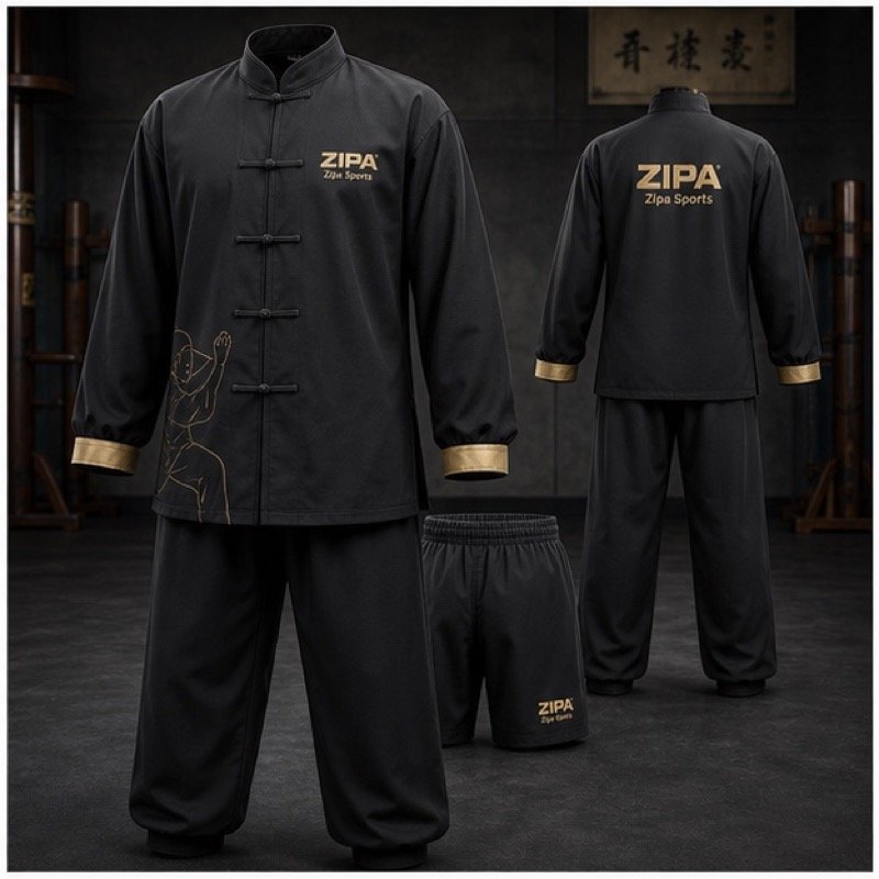 Custom wing chun training uniform manufactured by ZipaSports