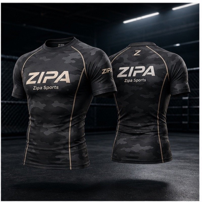 Custom MMA compression training top manufactured by ZipaSports
