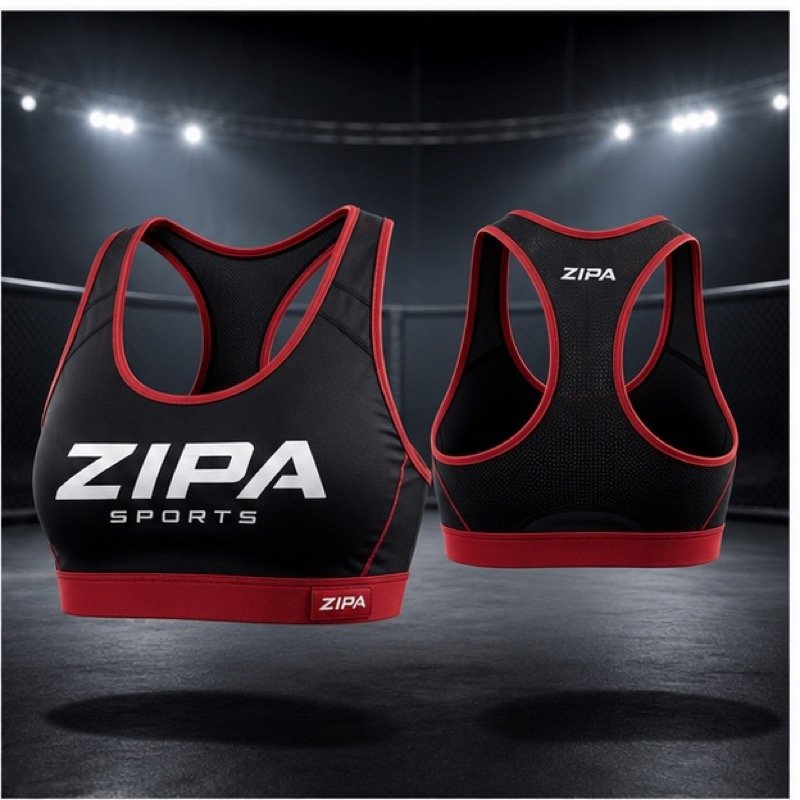 Custom women's MMA sports bra manufactured by ZipaSports