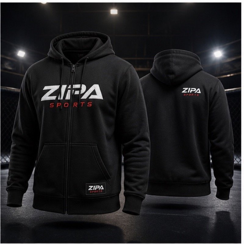 Custom Muay Thai camp hoodie with Thai script back print by ZipaSports