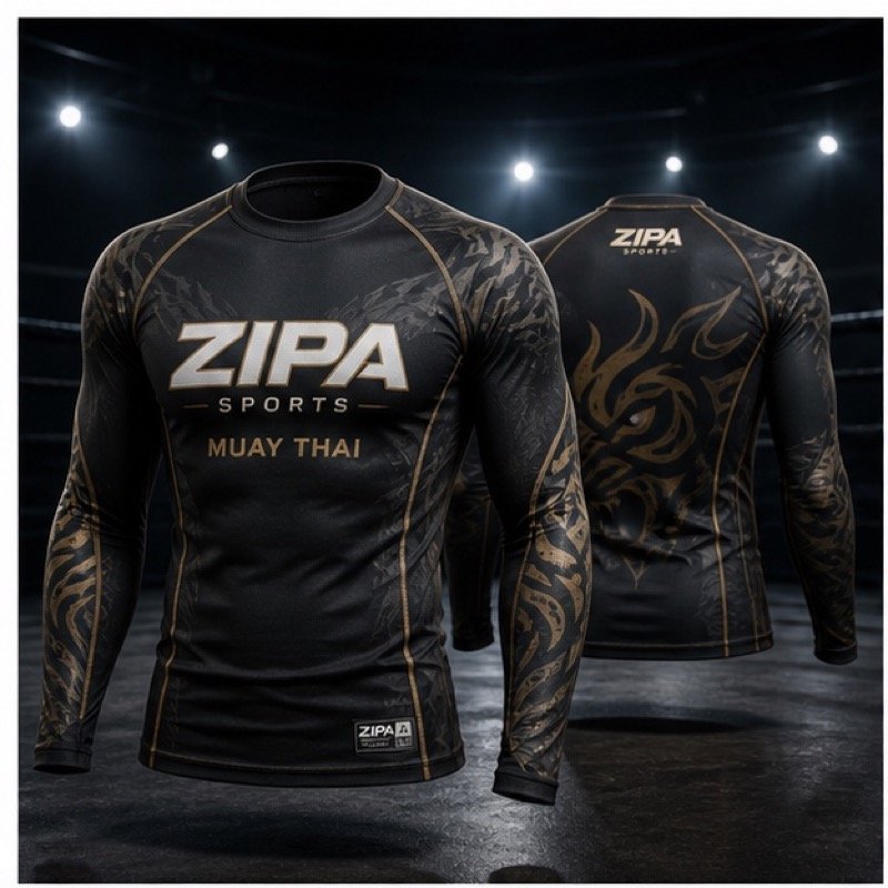 Custom Muay Thai compression training top manufactured by ZipaSports