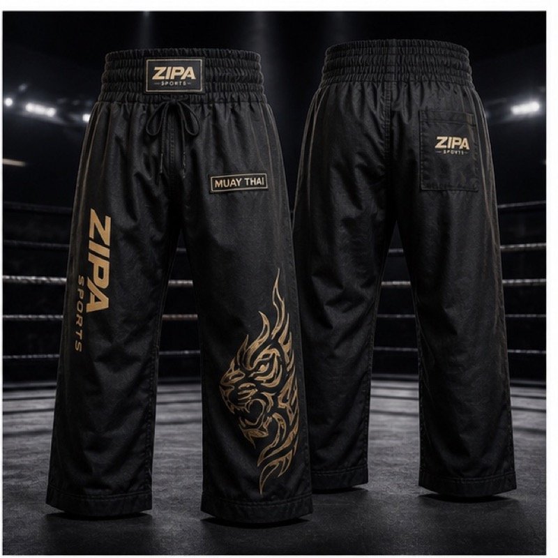 Custom Muay Thai fisherman pants manufactured by ZipaSports