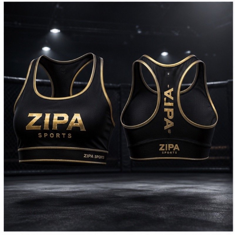 Custom women's Muay Thai sports bra manufactured by ZipaSports