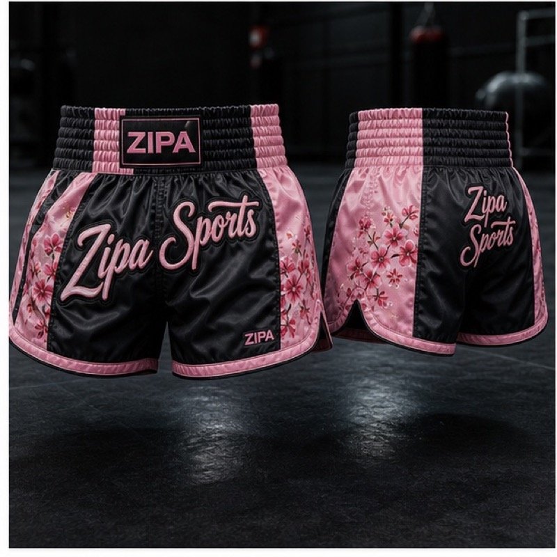 Custom women's Muay Thai shorts manufactured by ZipaSports