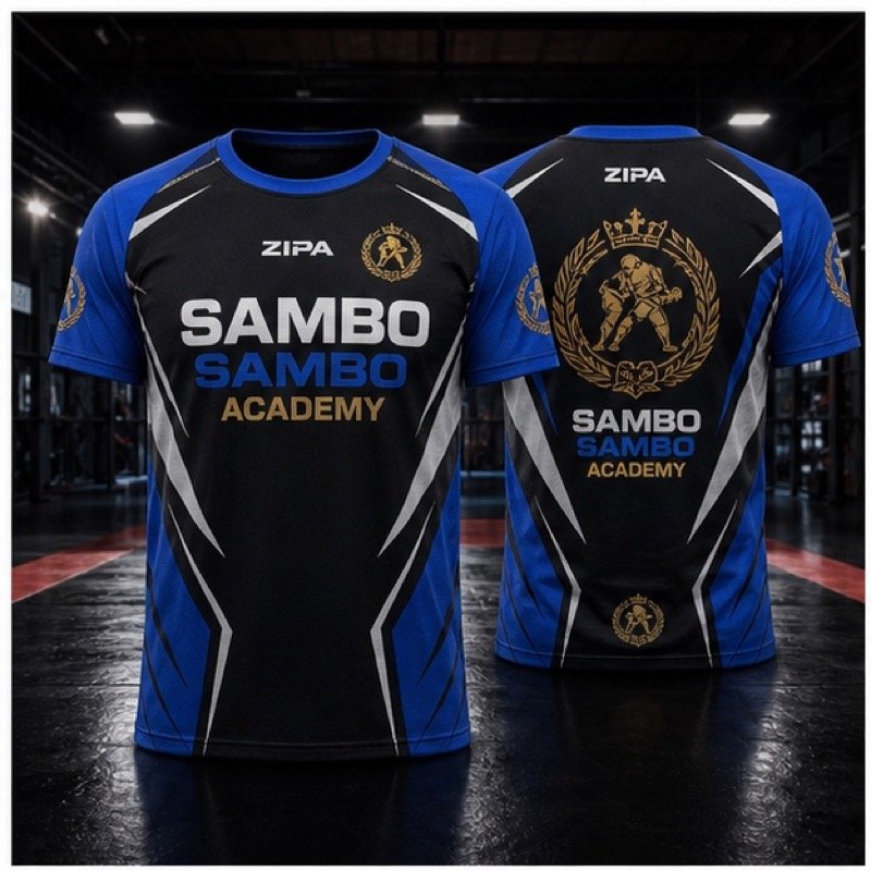 Custom sambo academy tee manufactured by ZipaSports