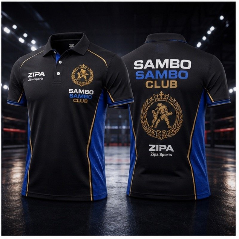 Custom sambo club polo shirt manufactured by ZipaSports